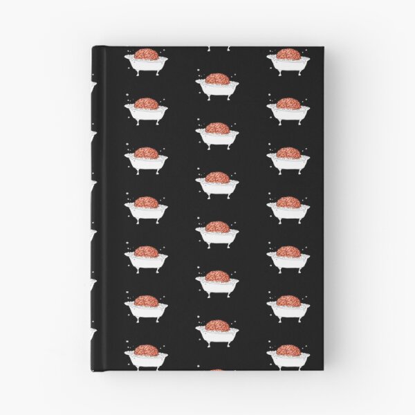 Item preview, Brain in a Tub - Bubble Bath - pattern - black background designed and sold by Natasha Kolton.