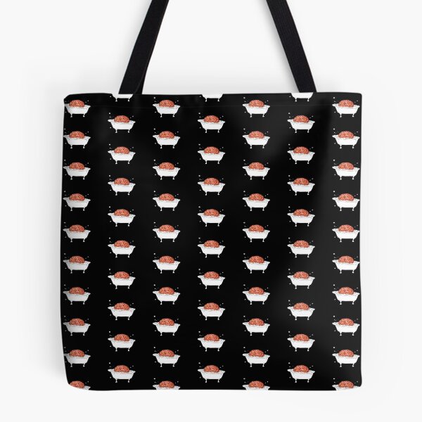 Item preview, Brain in a Tub - Bubble Bath - pattern - black background designed and sold by Natasha Kolton.