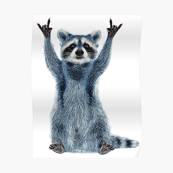 Raccoon Shirt-Cool Nature Raccoon Tee Cute Raccoon Classic Poster
