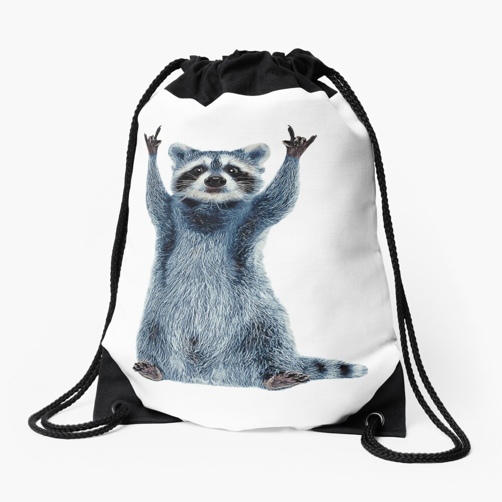 Raccoon Shirt-Cool Nature Raccoon Tee Cute Raccoon Classic Drawstring Bag