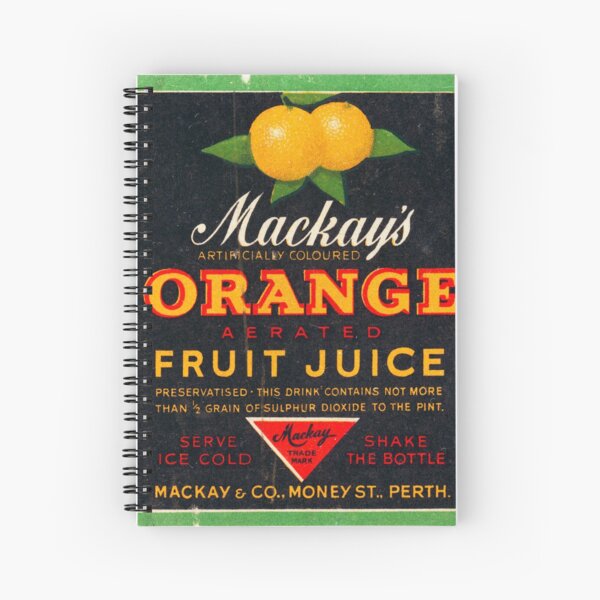 Mackay's Orange Aerated Fruit Juice State Library of Western Australia Spiral Notebook