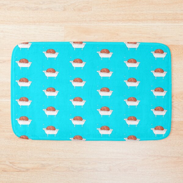 Item preview, Brain in a Tub - Bubble Bath - pattern - turquoise background designed and sold by Natasha Kolton.