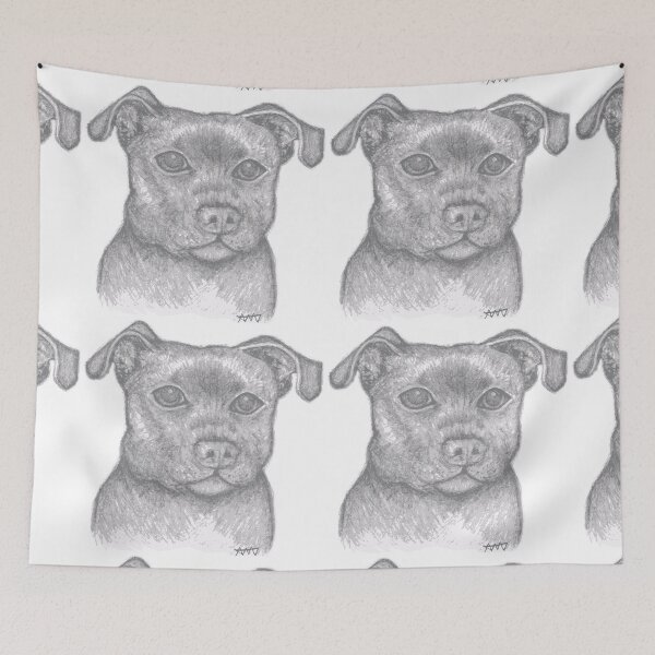 Item preview, Staffy Staffie Puppy Head Drawing designed and sold by amanda metalcat dodds.