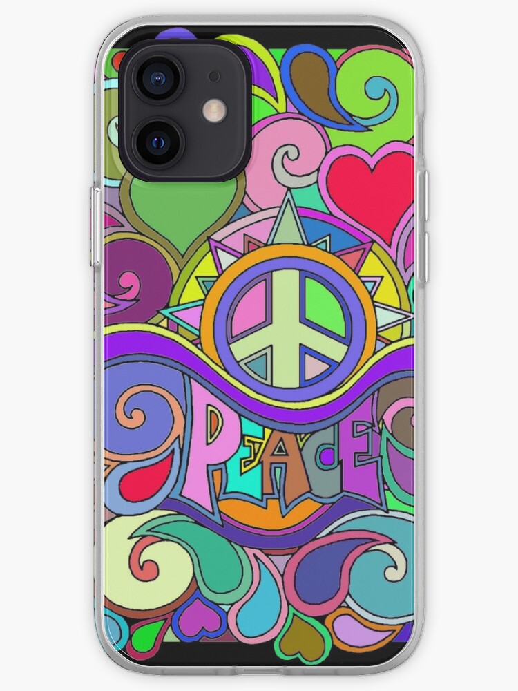 Bunte Trippy Hippy Art Iphone Hulle Cover Von Alondra Redbubble