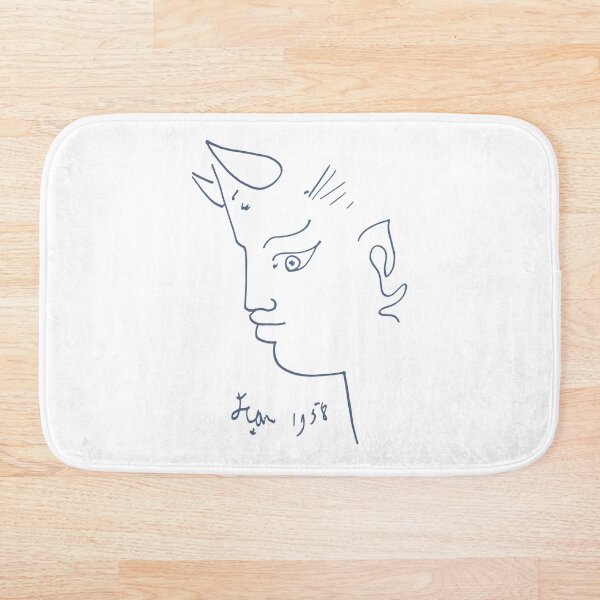 Jean Cocteau Tete de Faune (Head of Fauna), Artwork, Posters, Prints, Tshirts, Men, Women, Kids Bath Mat