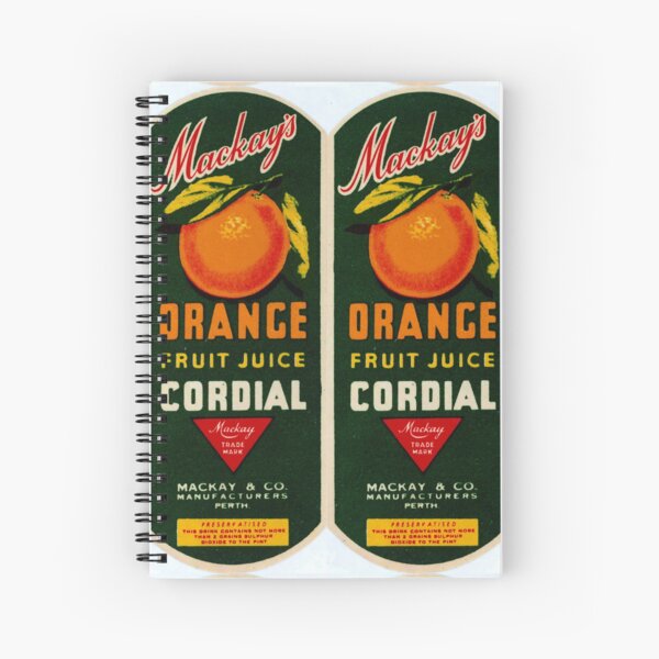 Mackay's Orange Fruit Juice Cordial State Library of Western Australia Spiral Notebook