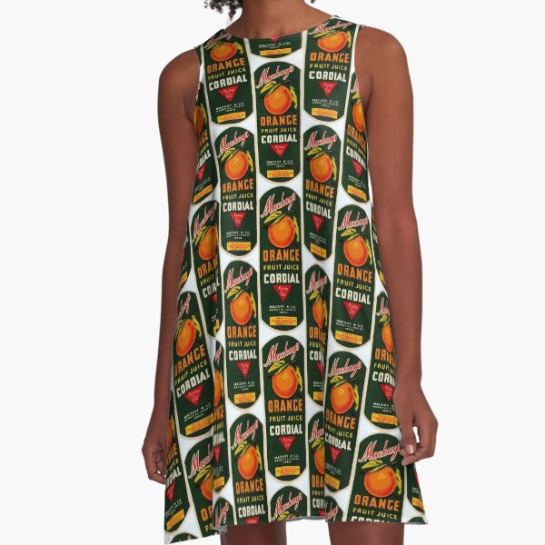 Mackay's Orange Fruit Juice Cordial State Library of Western Australia A-Line Dress