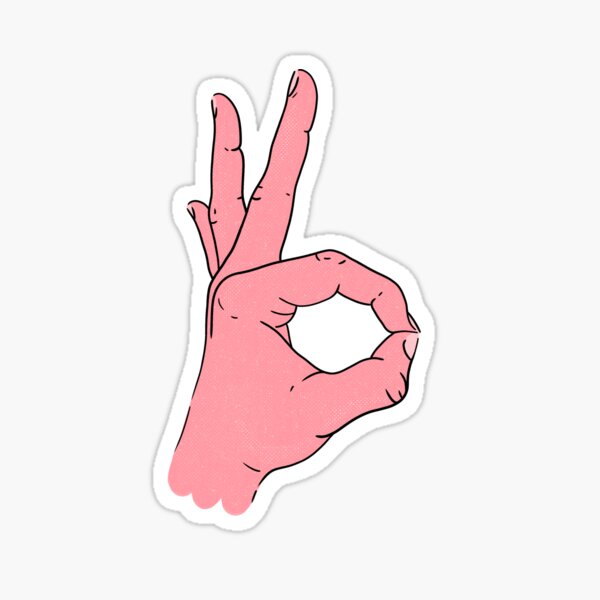 Vista previa del artículo con la obra «Ok Hand Sign», diseñado y vendido por maddydfranca.