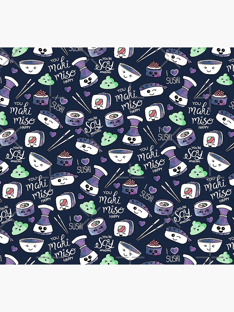 Galaxy Sushi on Dark Blue by Gingerlique