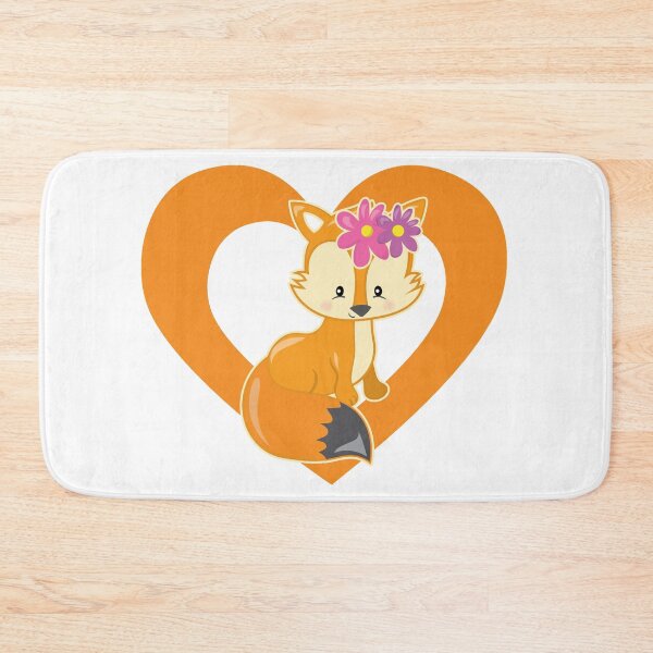 Item preview, Cute Baby Fox with Flowers in Heart designed and sold by eternallygifted.