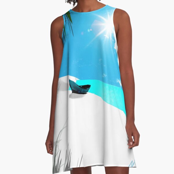 White Sand Beach A-Line Dress