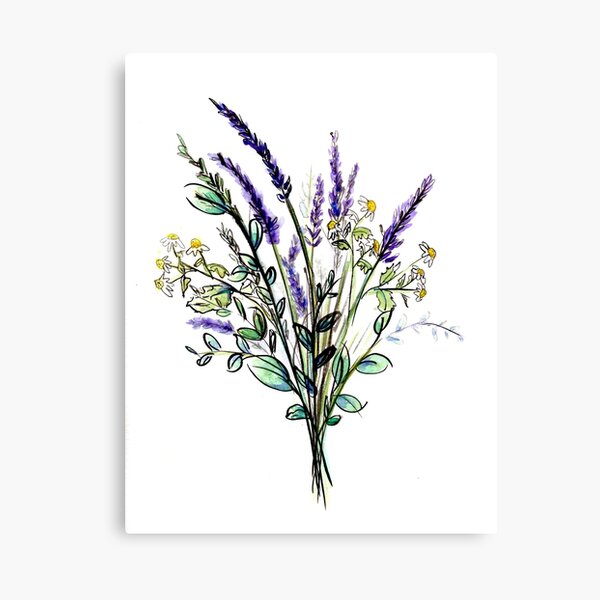 Watercolor Wildflower Bouquet Canvas Print