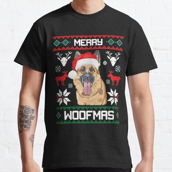 German Shepherd Merry Woofmas Christmas Dog Gift Classic T-Shirt