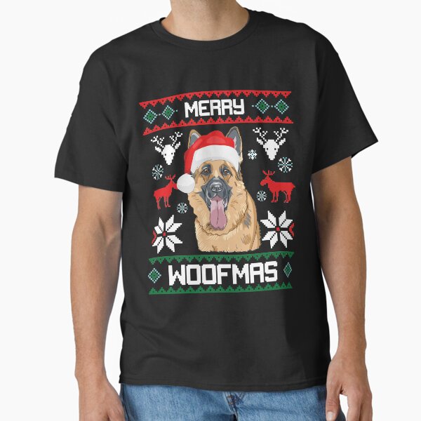 German Shepherd Merry Woofmas Christmas Dog Gift Classic T-Shirt