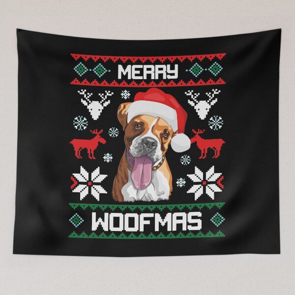 Item preview, German Boxer Merry Woofmas Christmas Gift designed and sold by CR Media.