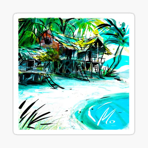 beach hut heaven Sticker