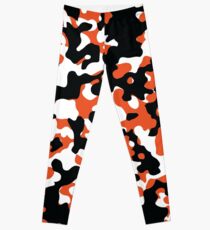 Orange & Black Camo Design #2 Leggings