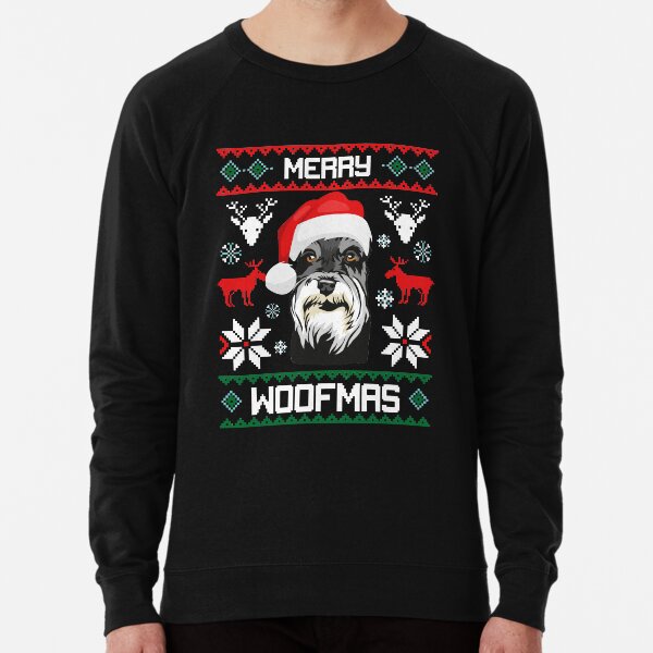 Miniature Schnauzer Merry Woofmas Christmas Gift Lightweight Sweatshirt