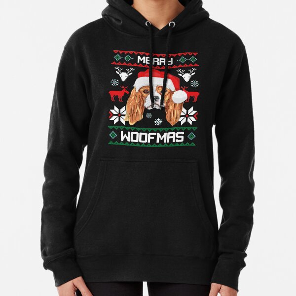 Vista previa del artículo con la obra «Cavalier King Charles Spaniel Merry Woofmas Christmas Gift», diseñado y vendido por CR Media.