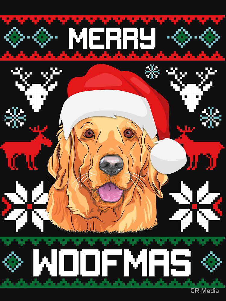 Discover Golden Retriever Merry Woofmas Christmas Goldie  T-Shirt