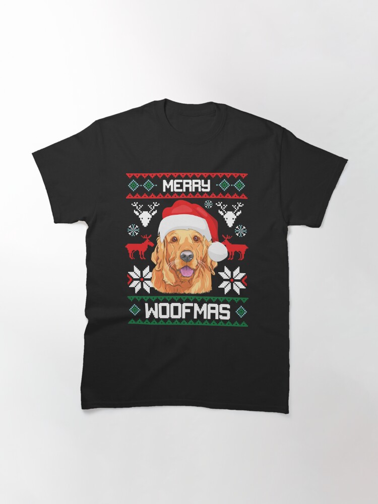 Discover Golden Retriever Merry Woofmas Christmas Goldie  T-Shirt