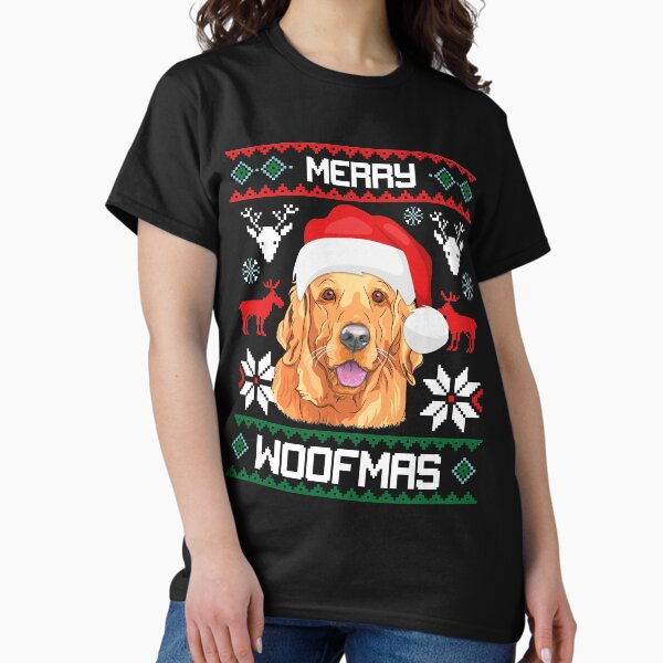 Golden Retriever Merry Woofmas Christmas Goldie Dog Gift Classic T-Shirt
