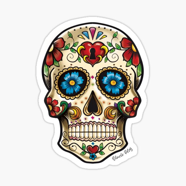 candy skull Tattoo style image Sticker