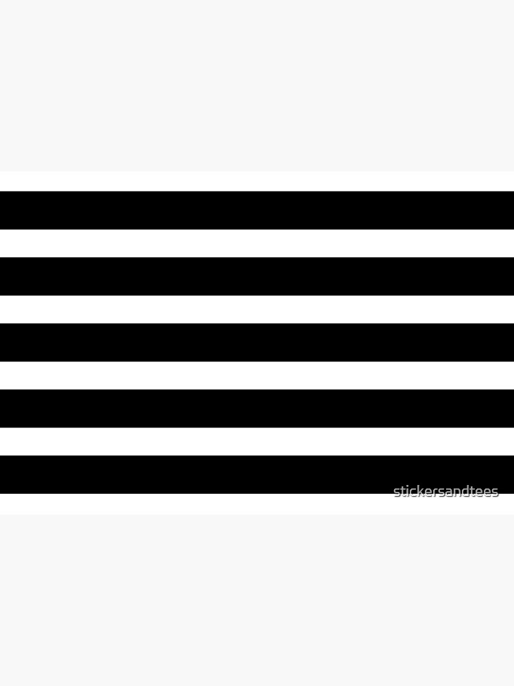 Thick Black and White Striped Bath Mat by stickersandtees