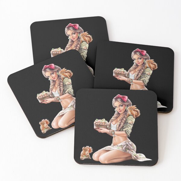 Item preview, WOMAN WITH SQUIRRELS designed and sold by PetsandBeyond.