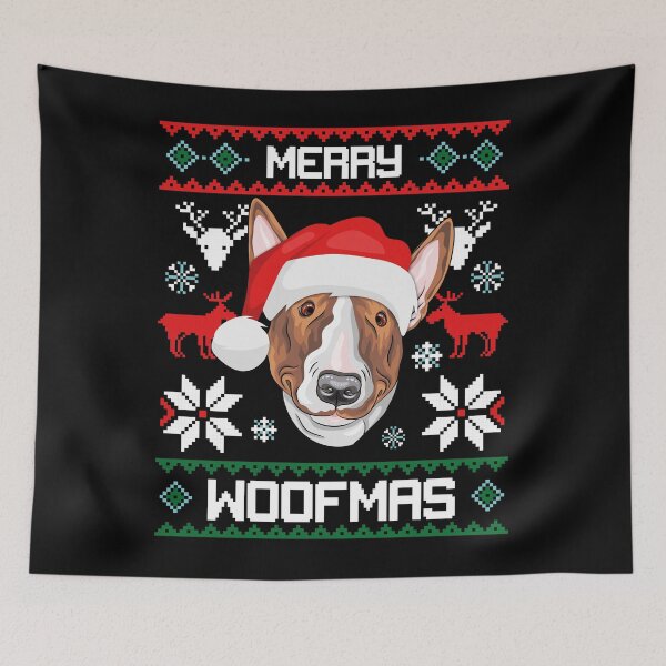 Item preview, Bull Terrier Merry Woofmas Christmas Dog Gift designed and sold by CR Media.