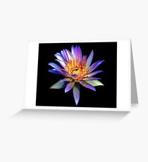 Luminous Blue Water Lily Greeting Card
