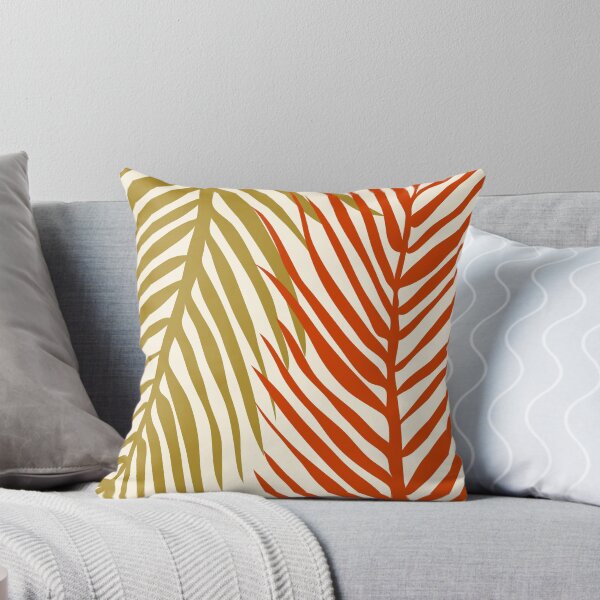 Item preview, Palm leaves close up in orange golden green and beige color palette designed and sold by BrankaPD.