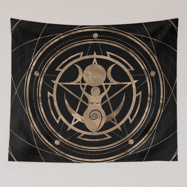 Item preview, Triple Moon - Goddess -Black and Gold designed and sold by k9printart.