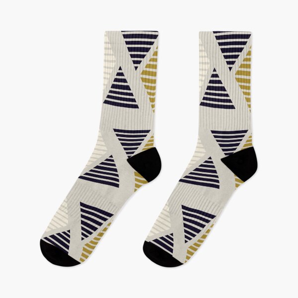Item preview, Geometric rhombus and triangles pattern black white golden and beige designed and sold by BrankaPD.