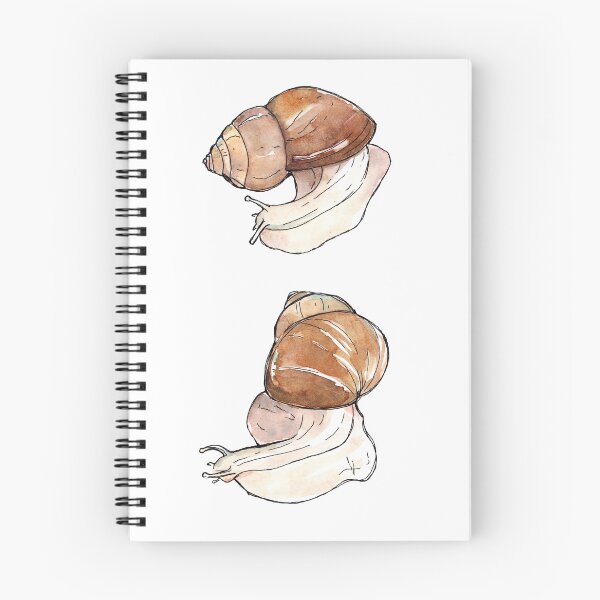 Item preview, Watercolor hand drawn sketch illustration of two snails Achatina designed and sold by FuzzyLogicKate.