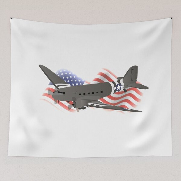 Item preview, Patriotic Douglas C-47 Skytrain WW2 Transport Airplane designed and sold by NorseTech.