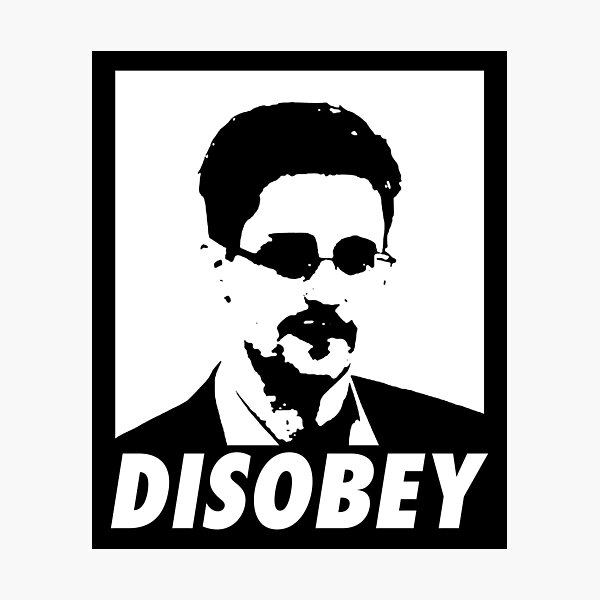 Item preview, Snowden Disobey (White) designed and sold by TheLastStand.