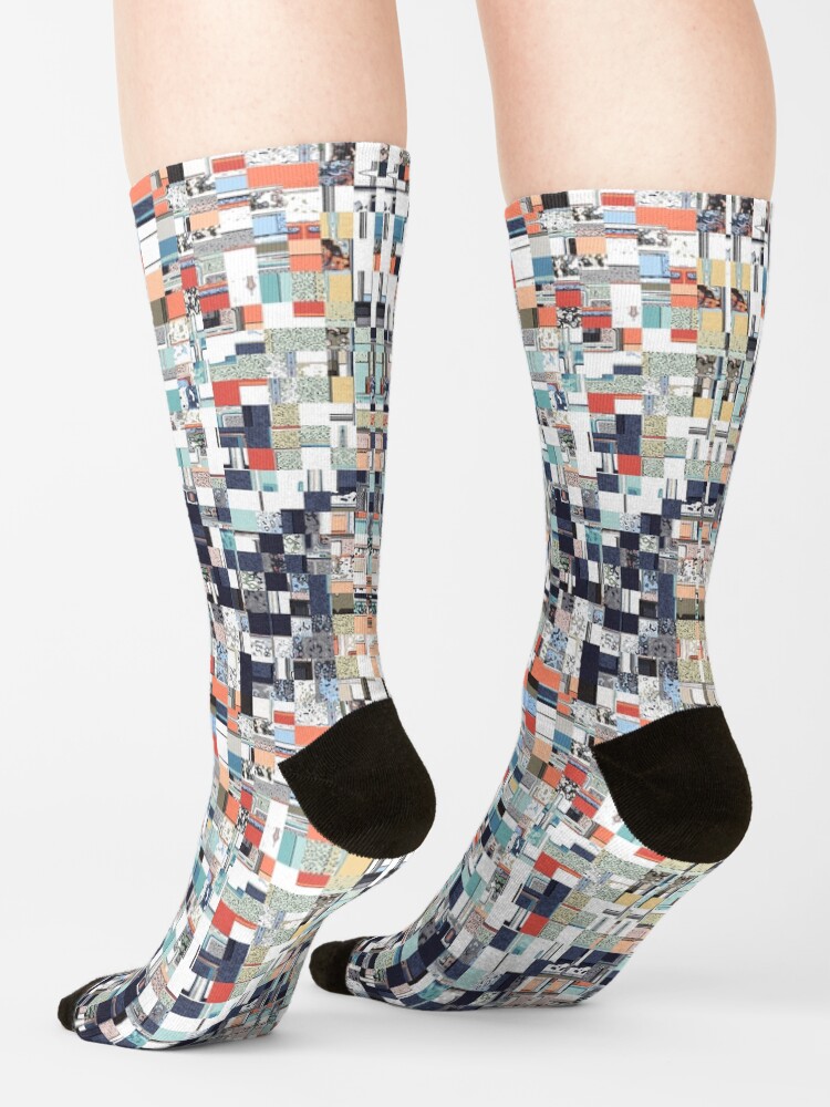 Alternate view of Colorful Chaotic Pattern Socks