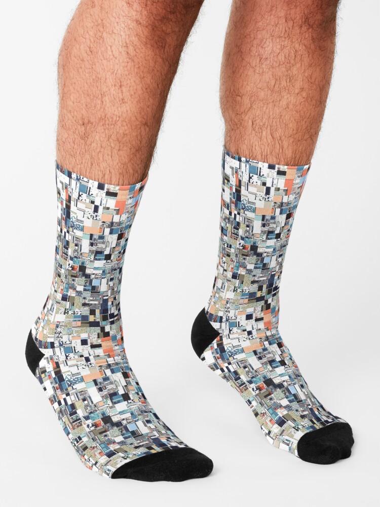 Alternate view of Colorful Chaotic Pattern Socks