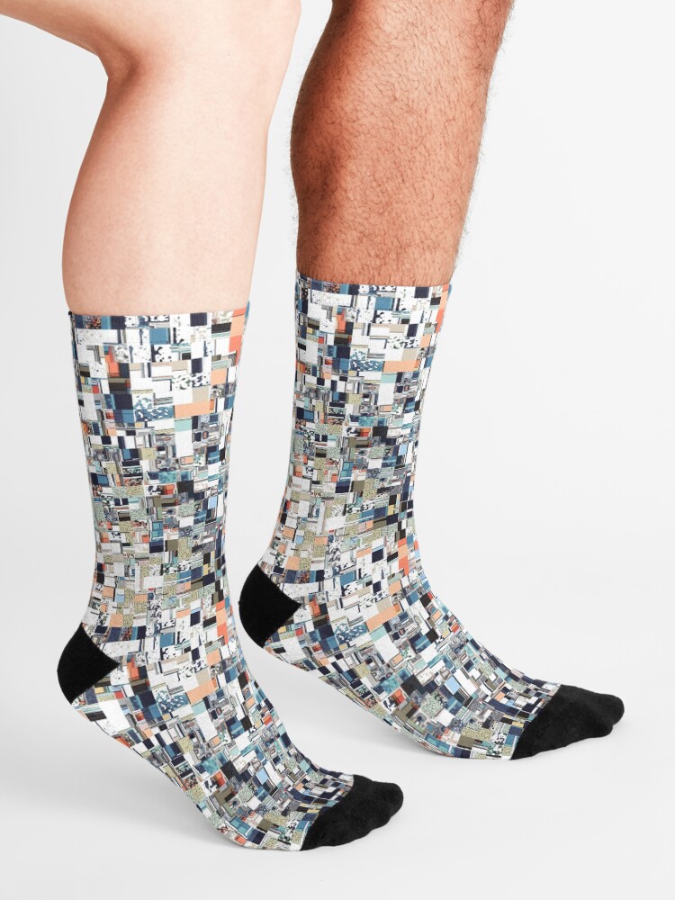 Alternate view of Colorful Chaotic Pattern Socks