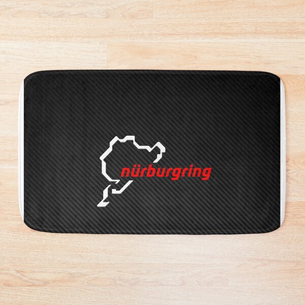 Item preview, Nürburgring Carbon Fiber White Red – Nordschleife Track Outline, German Racing Circuit, Motorsport Design designed and sold by Road To Track.