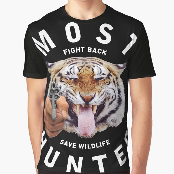 MOST HUNTED REAL TIGER HEAD SAVE WILDLIFE Graphic T-Shirt