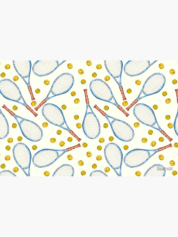 pattern with tennis rackets with tennis balls by lisenok