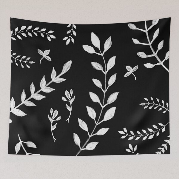 Item preview, White Leaves Pattern #3 #drawing #decor #art designed and sold by Anita's & Bella's Art.