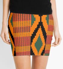Kente print drawing Mini Skirt