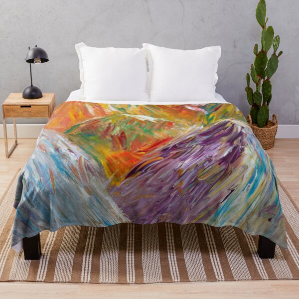 Item preview, Glacier - Abstract Expressionistic Art in Vivid Icy Hues of Blue, Red, Green and Purple designed and sold by KarenRHarris.