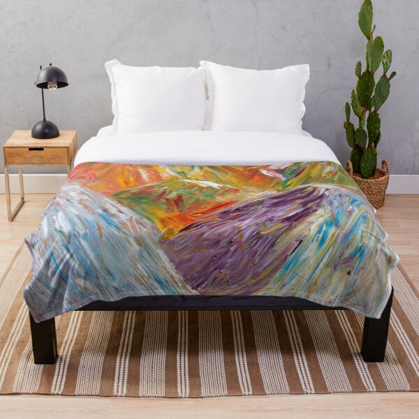 Item preview, Glacier - Abstract Expressionistic Art in Vivid Icy Hues of Blue, Red, Green and Purple designed and sold by KarenRHarris.