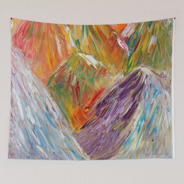Item preview, Glacier - Abstract Expressionistic Art in Vivid Icy Hues of Blue, Red, Green and Purple designed and sold by KarenRHarris.