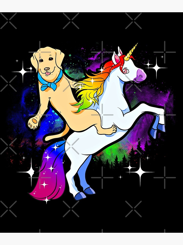 "Cute Dog Riding His Unicorn For Dog Lover and Unicorn Lover" Poster by SoCoolDesign Redbubble