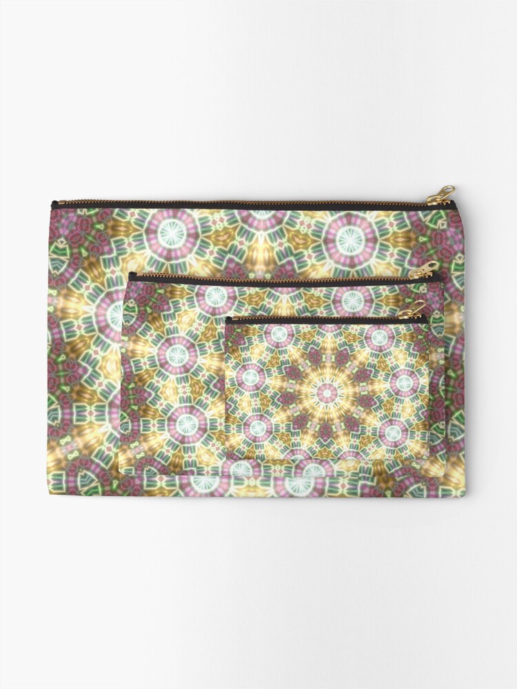 Thumbnail 2 of 4, Zipper Pouch, Colorful Mandala designed and sold by brupelo.